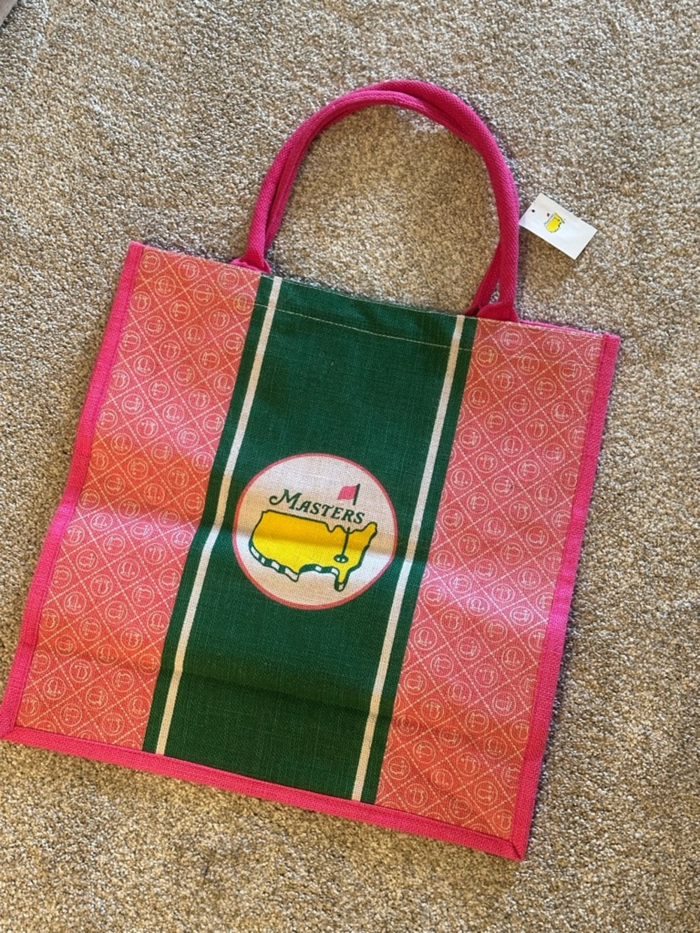 NWT Masters Green and Pink Golf Logo Tote